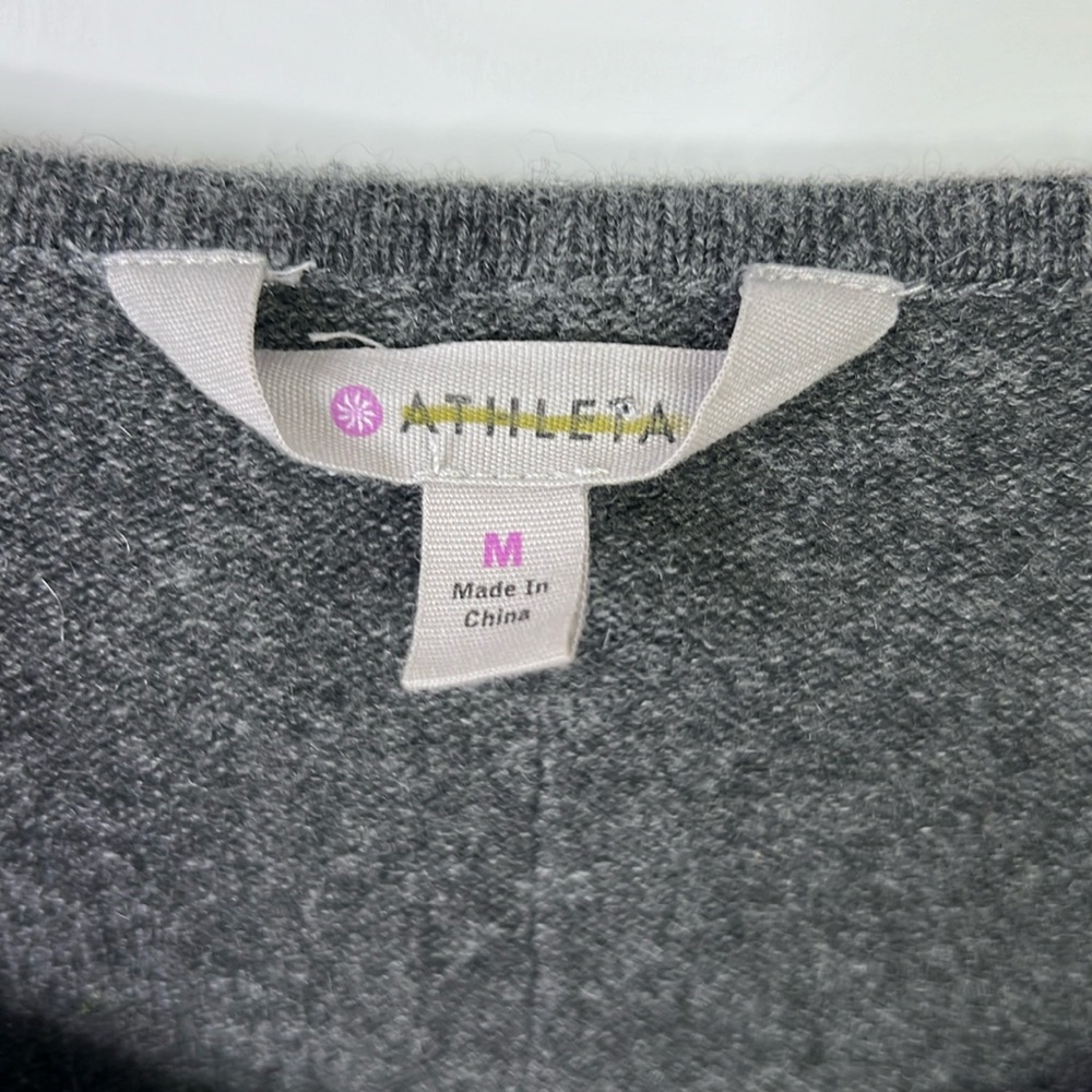 ATHLETA WOMEN’S ADI MUDRA CASHMERE BLEND SWEATER TUNIC  DRESS HEATHER GRAY SZ M - Picture 5 of 6